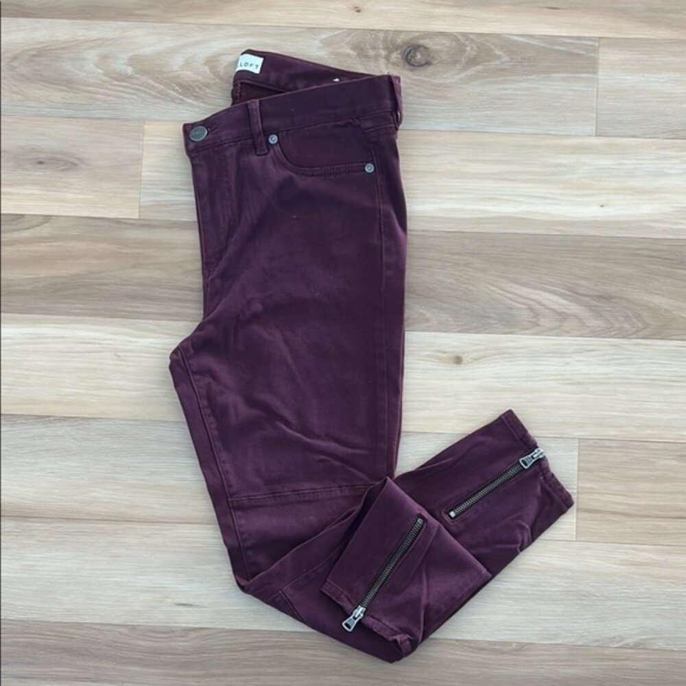 LOFT Women’s Skinny Jeans in Deep Wine